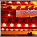 0710～0714 右昌窗外眺望出海口 & 左營軍港外海。夕 陽 染 紅	