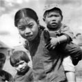 1948年3月，北平市，逃避戰亂的中國北方難民。