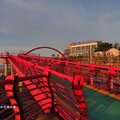 85℃與海霸天加上花蓮港景觀橋的日出海平面