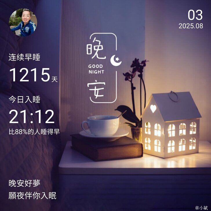 晚安打卡圖,2025.08.03,晚安好夢,願夜伴你入眠 - 車小斌 • 斌斌的日記 - udn相簿