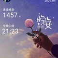 晚安打卡圖，2026.04.02，月遇從雲，花遇和風，今晚上的夜空很美