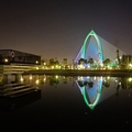 中央公園抹茶湖與柯南愛琴橋夜景