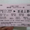 搭乘Skyliner前往上野