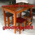 雙禾麵店-TU171油木餐桌+TU131油木方高板凳