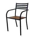 SH-S13101-鐵製塑木椅(橫條款)-咖啡白 