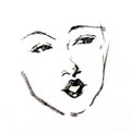 鉛筆塗鴉 - 女臉 (400x344)