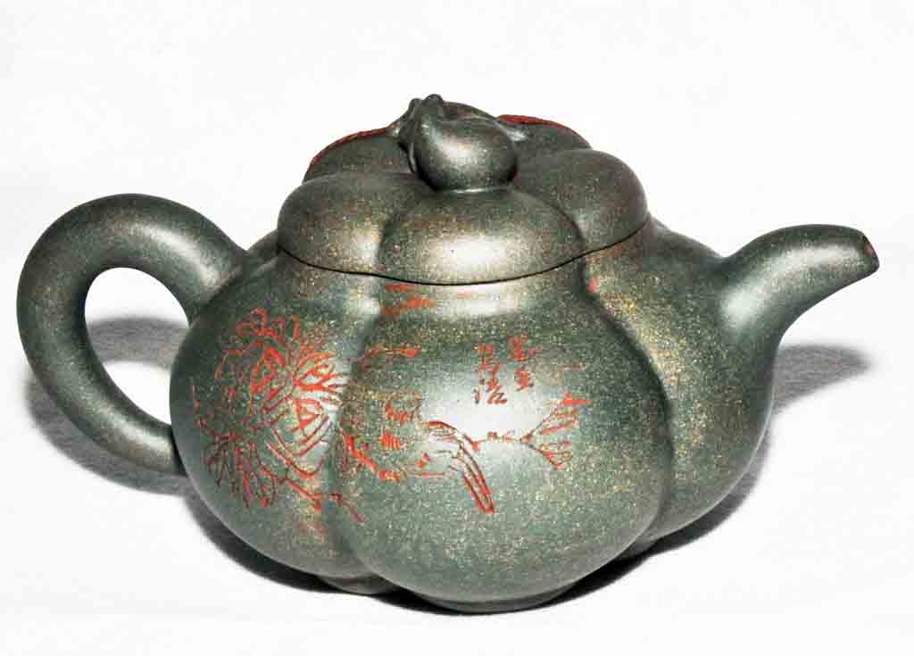 宜興緑泥蓮形急須 宜興緑泥蓮形急須 宜興緑泥蓮形急須