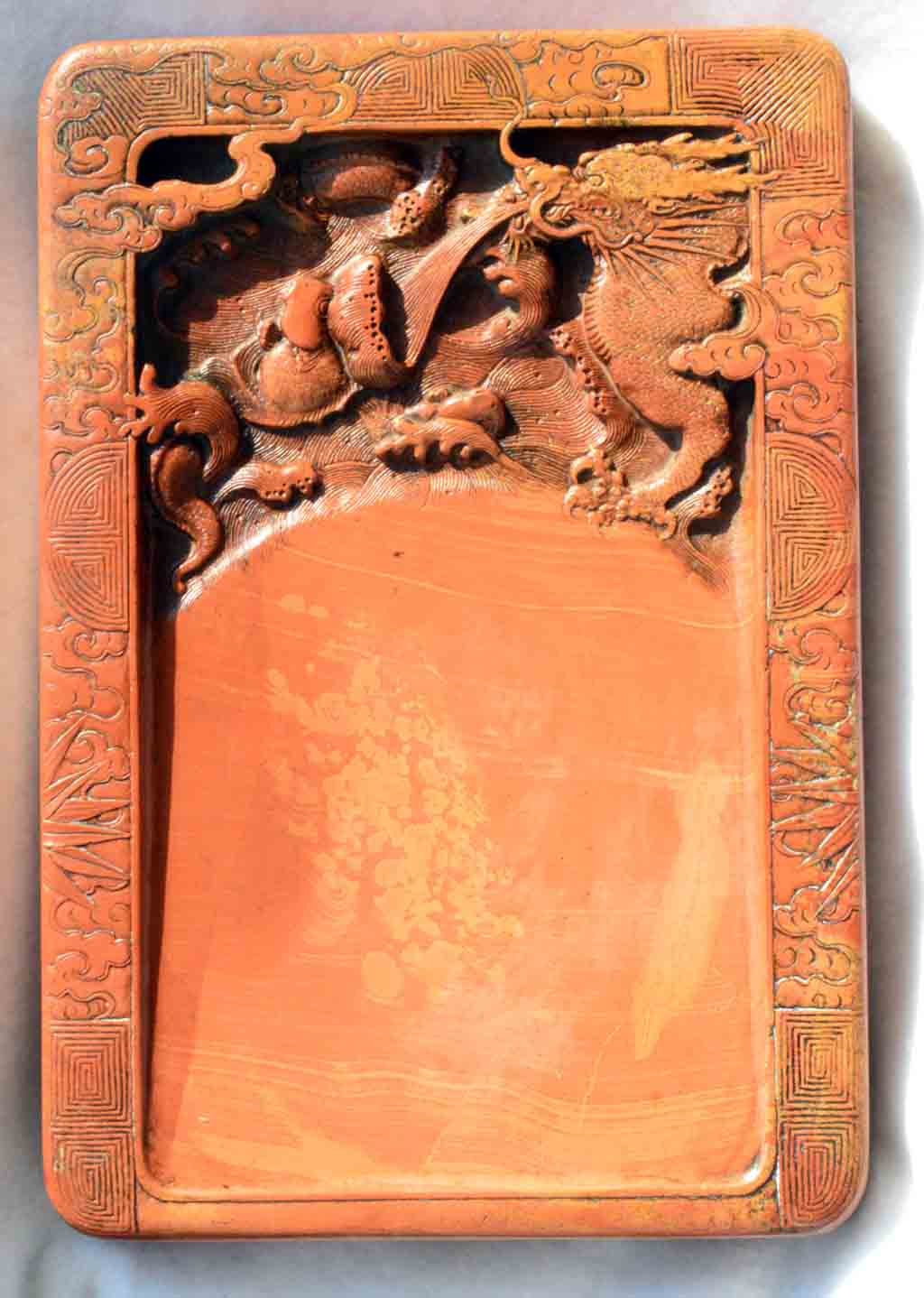 中国 硯 紅糸硯 紅絲硯 小型 520ｇ 骨董品 - 彫刻/オブジェクト