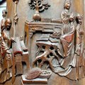 清代中期《金陵十二釵》竹雕筆筒