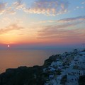希臘聖托里尼島上Oia著名的落日景色