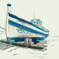 自己文章的插畫 葡萄牙的漁船