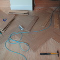 人字型木地板施工---榆木海島型