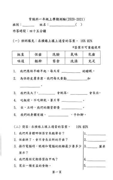 小一常識試卷- band1.org的部落格- udn部落格 小一常識試卷- Band1.Org的部落格- Udn部落格