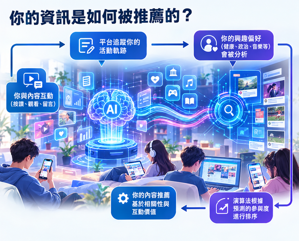 演算法與孩子的注意力爭奪戰示意圖