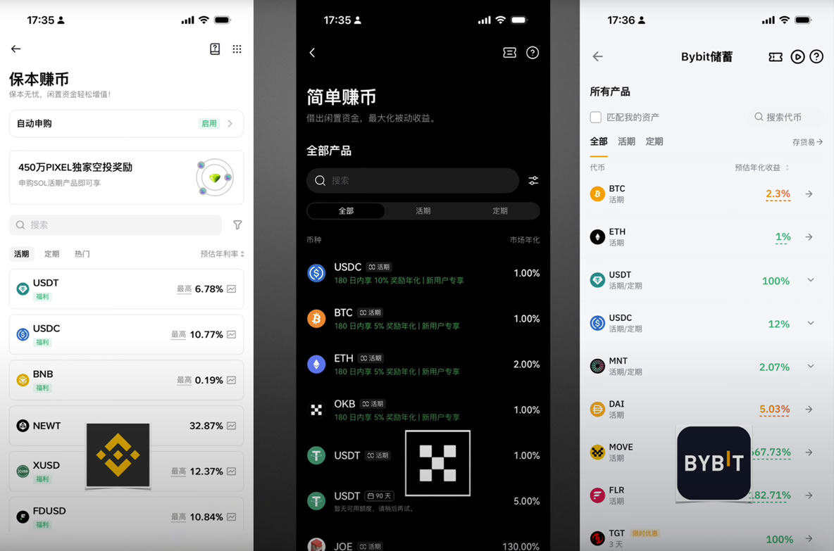 理财页面对比