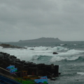 因受颱風瑪娃外圍雲系影響,海上風浪過高取消長泳活動.