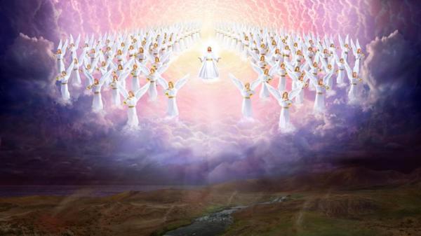 主耶穌帶著眾天使降臨