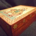 印度手工木製砂畫珠寶盒