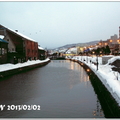 華燈初上的小樽運河雪景