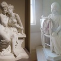 奇美博物館裏的雕像 左：知心話  右：讀書的女郎