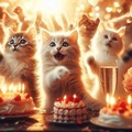 貓咪慶祝