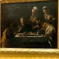 ↓卡拉瓦喬(Michelangelo Merisi da Caravaggio) 的《以馬忤斯的晚餐Supper at Emmaus》，約繪於1606年