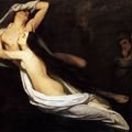 Ary Scheffer 1795 - 1858 Dante and Virgil Meeting the Shades of Francesca da Rimini and Paolo 1835 Oil on canvas
1835 Ary Scheffer - The Ghosts of Paolo and Francesca Appear to Dante and Virgil