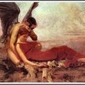 美裔英籍畫家暨雕塑家 Sir William Ernest Reynolds-Stephens (1862-1943)作品, 畫題為 "In the Arms of Morpheus" (1894), 男子是夢神 Morpheus, 女子並不一定是任何人