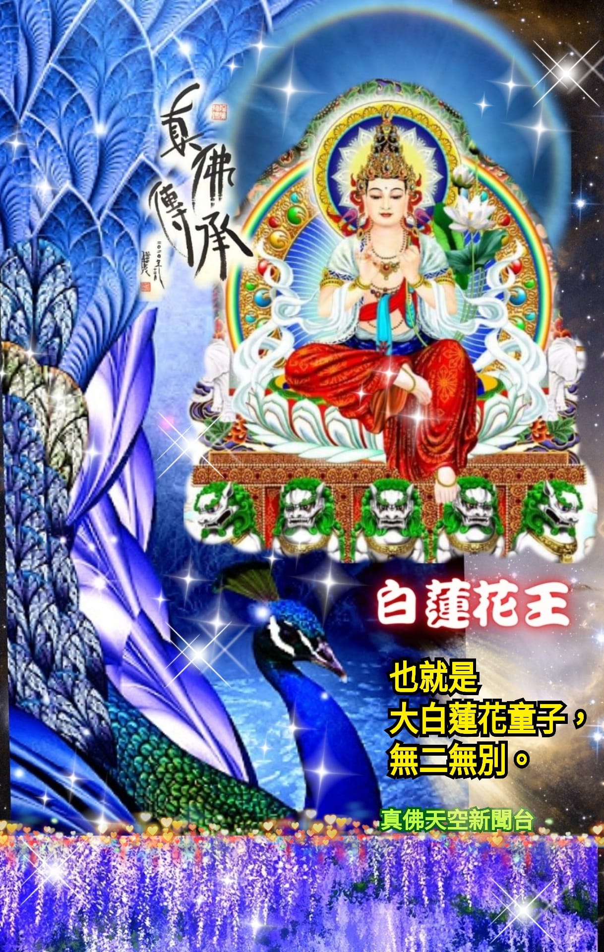 白蓮花王也就是大白蓮花童子 無二無別 星期五晚上讀書會直播 將祈請白蓮花王加持大家 真佛天空新聞台 Udn部落格