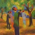 Woman in a Green Jacket via August Macke