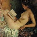 Howard Chandler Christy, Nude Girl Reading____You Can't Take It With You
