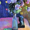 Paul Gauguin (France,1848-1903) "Nature morte. Roses et statuette", 1890.