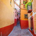  Adobe Stock Kiss alley in Guanajuato. Colonial and colorful alleys with balconies in Mexico. Stock Photo 