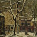 Pierre Dumont (French, 1884-1936)  La Place du Tertre under the snow, N/D