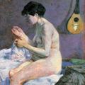 Suzanne Sewing - Study of a Nude, 1880, Paul Gauguin____ Paul Gauguin