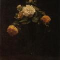 White and Yellow Roses in a Tall Vase, 1876_____Henri Fantin-Latour