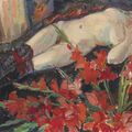 Jan Sluijters (Dutch, 1881-1957), Liggend naakt met zwarte kousen [Lying nude with black stockings]
