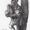 The Bagpiper, 1514, Albrecht Durer  Medium: engraving
