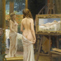 Nude in the Studio (before 1921). Nikolas Kornilievich Bodarevsky (1850–1921). Oil on canvas.