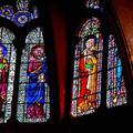 Stained glasses, Saint-Jean Cathedral, Lyon, France.