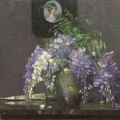 Still Life with Wisteria and miniature portrait   -   Jan Bogaerts, 1917.  Dutch, 1878 - 1962 