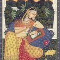 Woman Painting  Indian Miniature