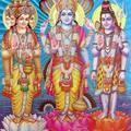 印度三大主神，從左到右依次為梵天、毗濕奴、濕婆