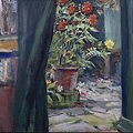 Hermione Hammond (British, 1910-2005) "The Artist's Studio with Potted Plant, Cheyne Walk", 
