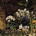 雷諾瓦的畫幾乎不用黑色，這張應是早期作品。Spring Flowers, Pierre-Auguste Renoir