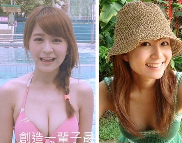 台南大學系花圈圈(圖左)外型神似甜姐兒吳怡霈,卻帶著音樂系正妹的典雅氣質。(圖/取自網路)