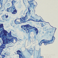 太湖石系列<石色>61x127cm，2019，绢本   聶蕙雲