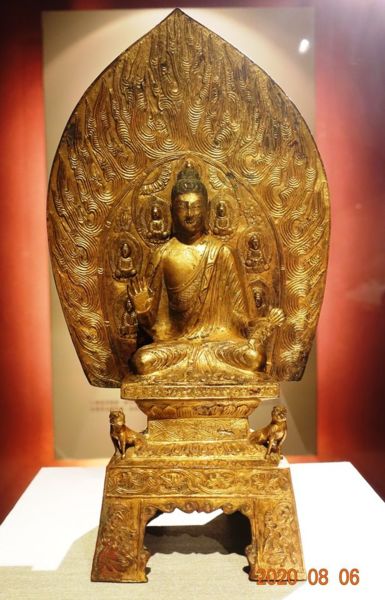 北魏永安二年529年铜鎏金释迦牟尼佛坐像仏像