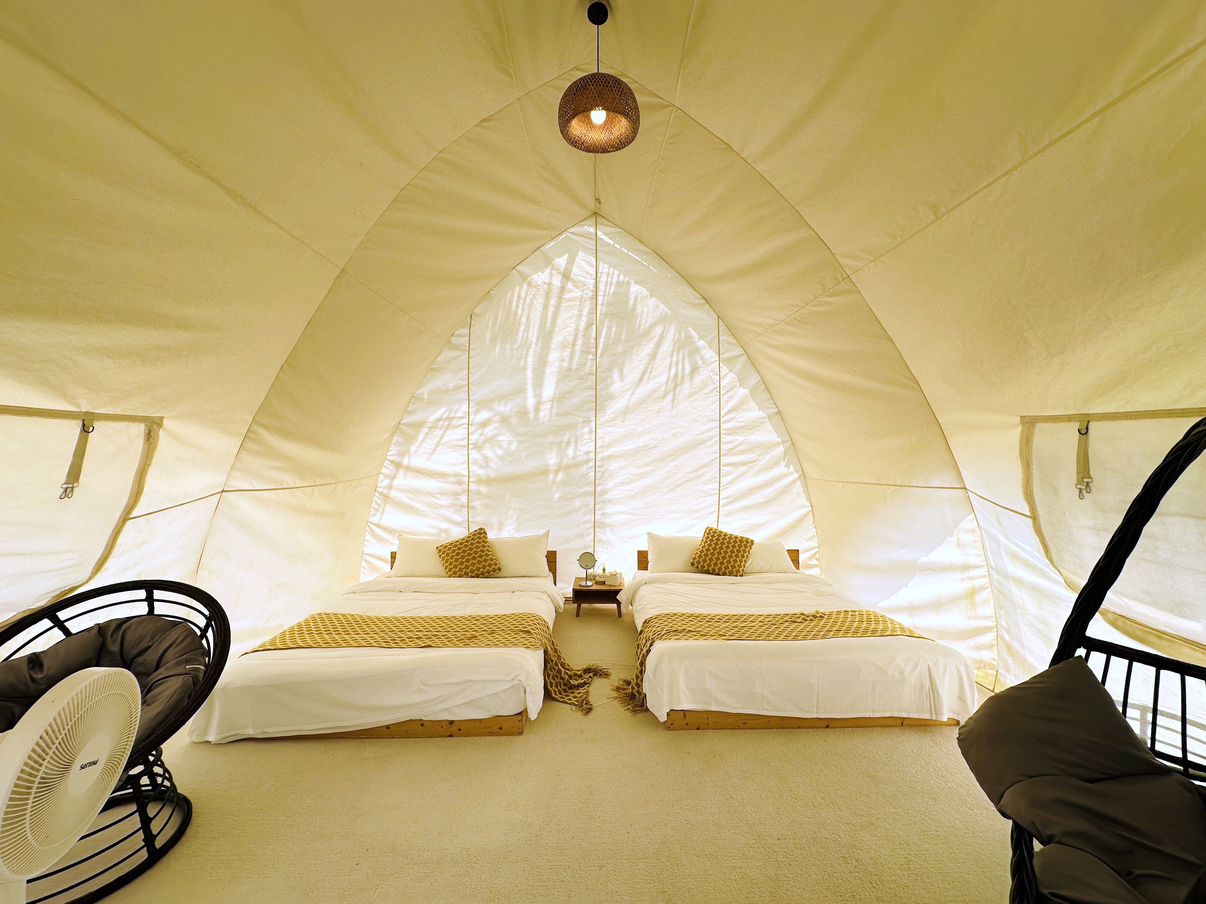 【哈比雪兒露營區】彰化懶人露營｜一泊三食免裝備，親子帳棚住宿