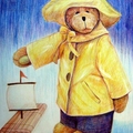 色鉛筆畫\穿黃色雨衣的熊熊\衛理女中 楊沅蓁